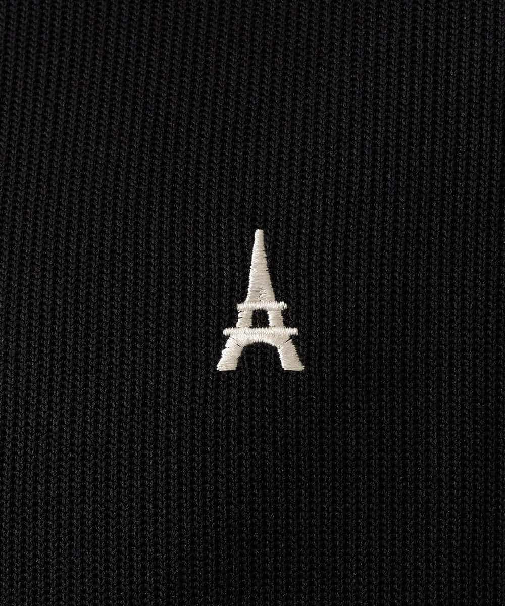KHKLA44044 a.v.v MEN(アー・ヴェ・ヴェ) 【イージーケア/毛玉になりにくい】アゼダブルフェイスワンポイント刺繍プルオーバー ブラック