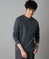 KHKLA46049 a.v.v MEN(アー・ヴェ・ヴェ) 【イージーケア/毛玉になりにくい】ツイルエンボスフェイクスエードプルオーバー【洗濯機で洗える】 グレーブルー