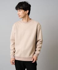 KHKLA46049 a.v.v MEN(アー・ヴェ・ヴェ) 【イージーケア/毛玉になりにくい】ツイルエンボスフェイクスエードプルオーバー【洗濯機で洗える】 ベージュ