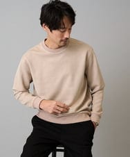 KHKLA46049 a.v.v MEN(アー・ヴェ・ヴェ) 【イージーケア/毛玉になりにくい】ツイルエンボスフェイクスエードプルオーバー【洗濯機で洗える】 ベージュ