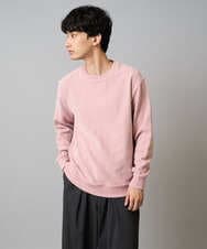 KHKLA48049 a.v.v MEN(アー・ヴェ・ヴェ) 【イージーケア/毛玉になりにくい】ヘリンボーン起毛セミワイドシルエットプルオーバー【洗濯機で洗える】 ピンク