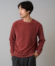 KHKLA48049 a.v.v MEN(アー・ヴェ・ヴェ) 【イージーケア/毛玉になりにくい】ヘリンボーン起毛セミワイドシルエットプルオーバー【洗濯機で洗える】 ダークオレンジ