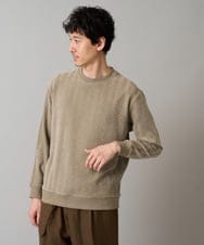 KHKLA48049 a.v.v MEN(アー・ヴェ・ヴェ) 【イージーケア/毛玉になりにくい】ヘリンボーン起毛セミワイドシルエットプルオーバー【洗濯機で洗える】 モカベージュ
