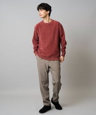 KHKLA48049 a.v.v MEN(アー・ヴェ・ヴェ) 【イージーケア/毛玉になりにくい】ヘリンボーン起毛セミワイドシルエットプルオーバー【洗濯機で洗える】 ダークグレー