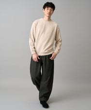 KHKLA48049 a.v.v MEN(アー・ヴェ・ヴェ) 【イージーケア/毛玉になりにくい】ヘリンボーン起毛セミワイドシルエットプルオーバー【洗濯機で洗える】 ダークグレー