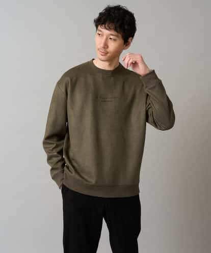 KHKLA49059 a.v.v MEN 【イージーケア/毛玉になりにくい】ツイルエンボスフェイクスエードミニロゴプルオーバー【洗濯機で洗える】
