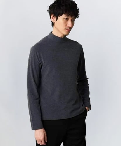 KHKLA67039 a.v.v MEN カチオンストレッチモックネックスＴシャツ〈ON/OFF SERIES〉