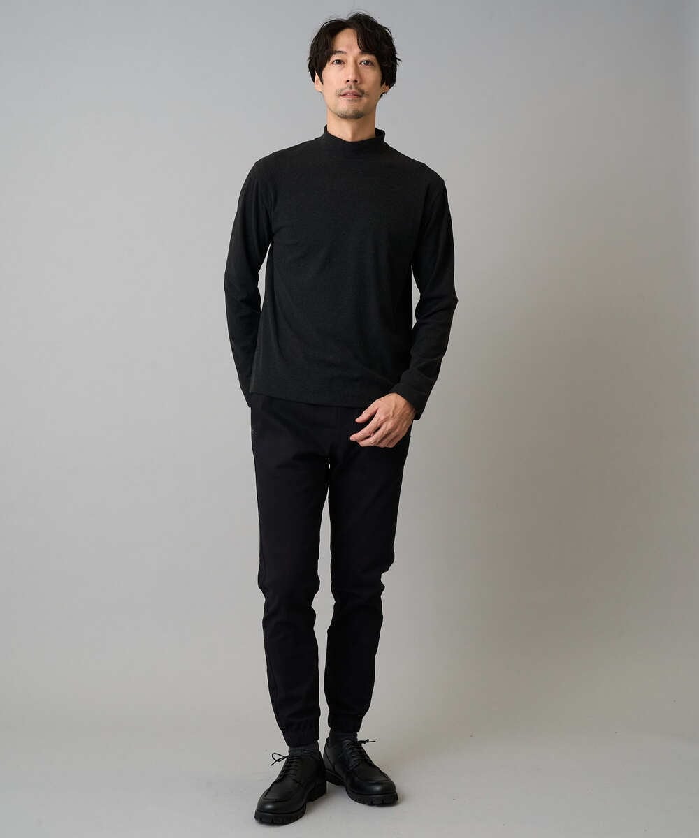 KHKLA67039 a.v.v MEN(アー・ヴェ・ヴェ) カチオンストレッチモックネックスＴシャツ〈ON/OFF SERIES〉 ダークグレー