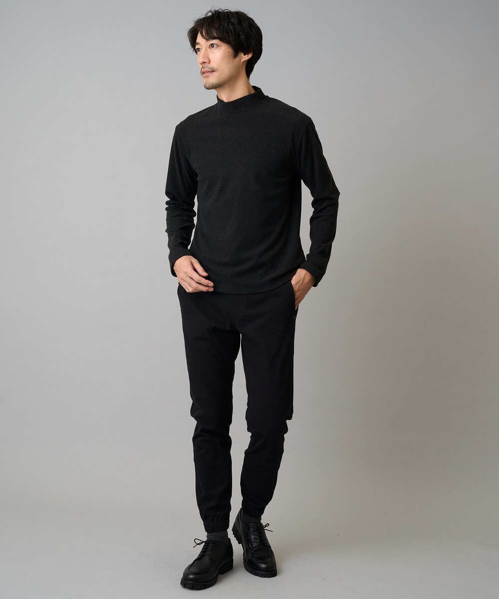 KHKLA67039 a.v.v MEN(アー・ヴェ・ヴェ) カチオンストレッチモックネックスＴシャツ〈ON/OFF SERIES〉 ダークグレー