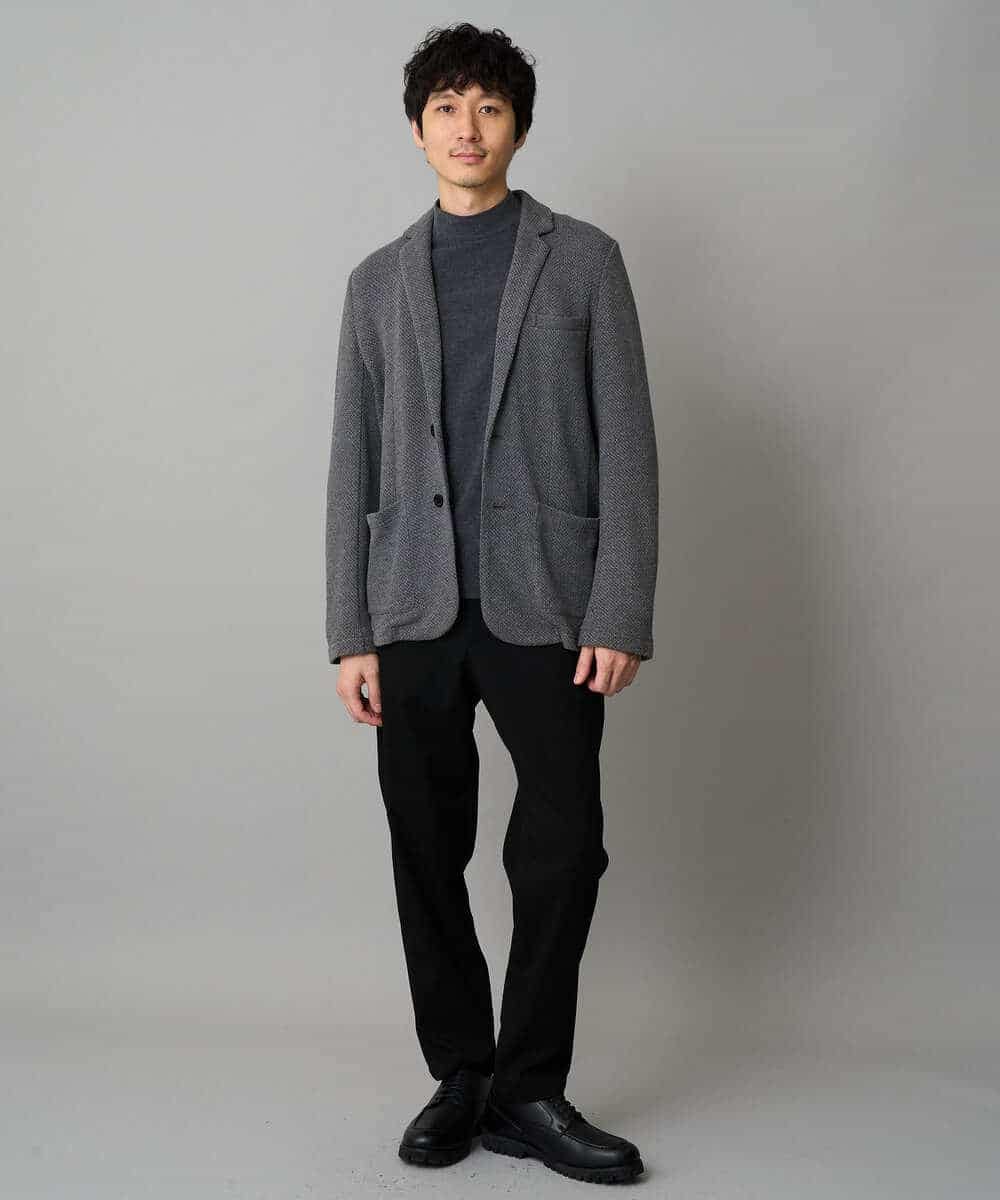 KHKLA67039 a.v.v MEN(アー・ヴェ・ヴェ) カチオンストレッチモックネックスＴシャツ〈ON/OFF SERIES〉 ダークグレー