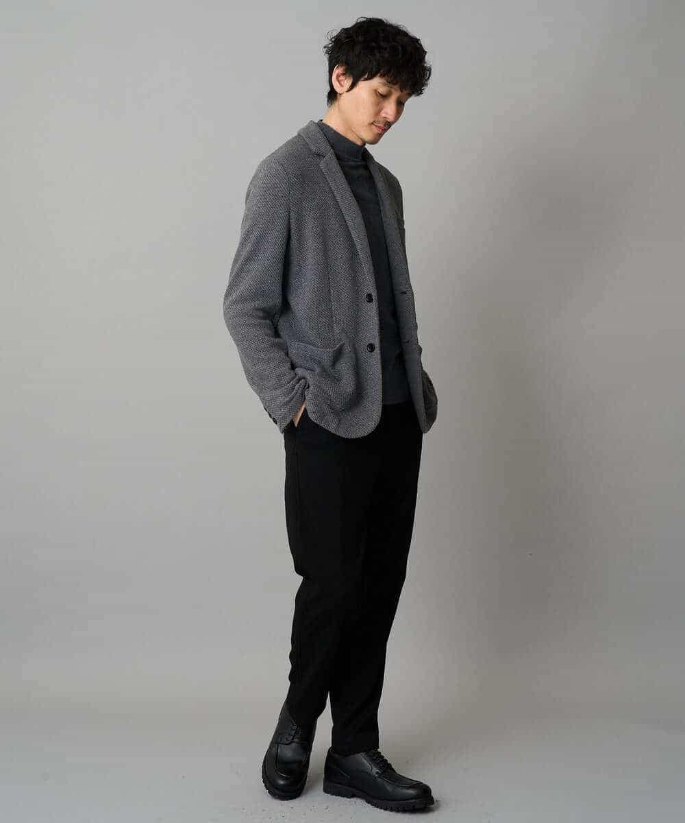 KHKLA67039 a.v.v MEN(アー・ヴェ・ヴェ) カチオンストレッチモックネックスＴシャツ〈ON/OFF SERIES〉 ダークグレー