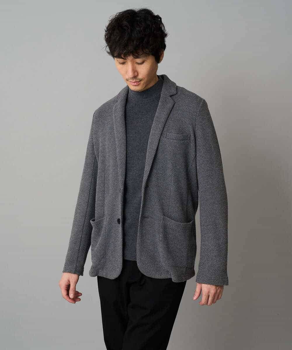 KHKLA67039 a.v.v MEN(アー・ヴェ・ヴェ) カチオンストレッチモックネックスＴシャツ〈ON/OFF SERIES〉 ダークグレー