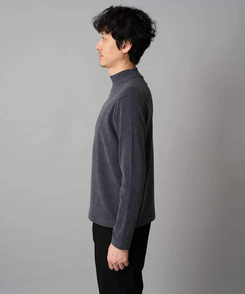 KHKLA67039 a.v.v MEN(アー・ヴェ・ヴェ) カチオンストレッチモックネックスＴシャツ〈ON/OFF SERIES〉 ダークグレー