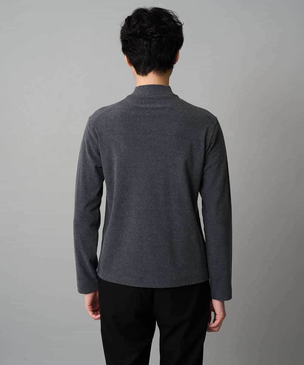 KHKLA67039 a.v.v MEN(アー・ヴェ・ヴェ) カチオンストレッチモックネックスＴシャツ〈ON/OFF SERIES〉 ダークグレー