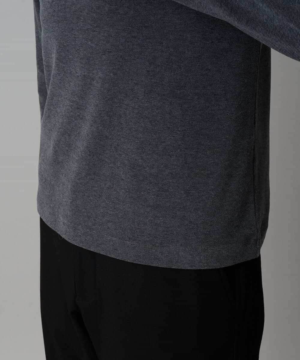 KHKLA67039 a.v.v MEN(アー・ヴェ・ヴェ) カチオンストレッチモックネックスＴシャツ〈ON/OFF SERIES〉 ダークグレー