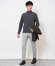 KHKLA67039 a.v.v MEN(アー・ヴェ・ヴェ) カチオンストレッチモックネックスＴシャツ〈ON/OFF SERIES〉 ブラック