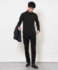 KHKLA67039 a.v.v MEN(アー・ヴェ・ヴェ) カチオンストレッチモックネックスＴシャツ〈ON/OFF SERIES〉 ブラック
