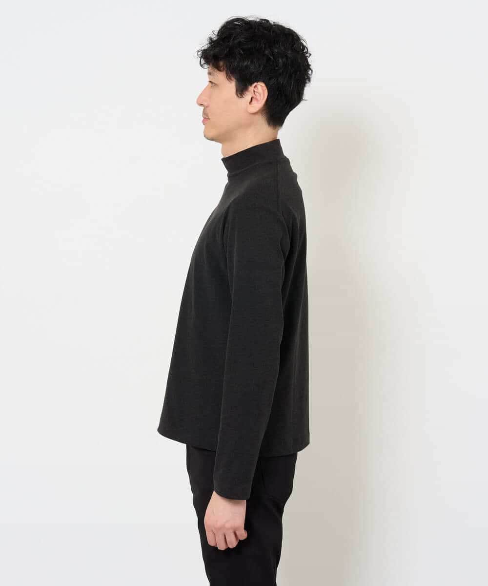 KHKLA67039 a.v.v MEN(アー・ヴェ・ヴェ) カチオンストレッチモックネックスＴシャツ〈ON/OFF SERIES〉 ブラック