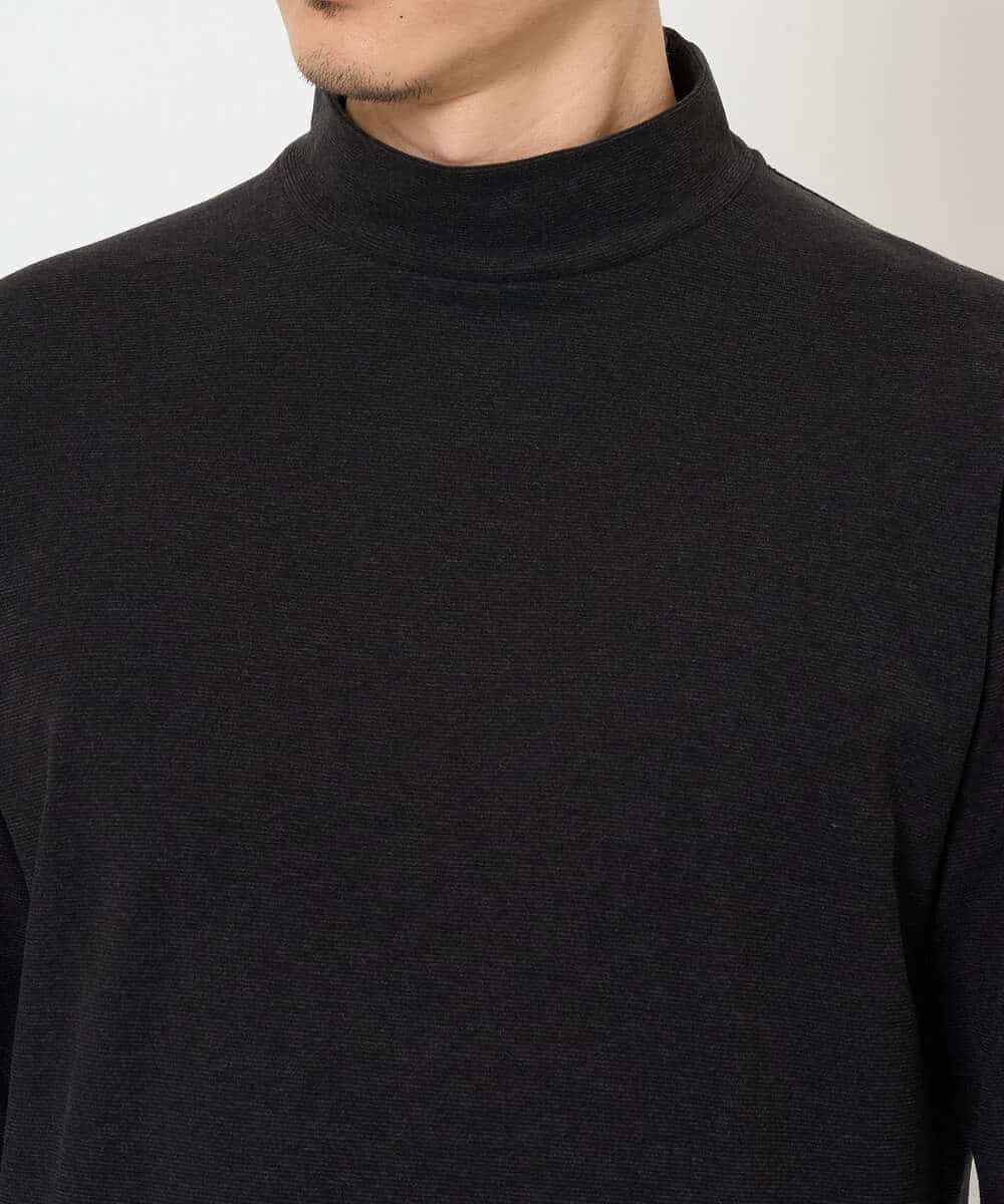 KHKLA67039 a.v.v MEN(アー・ヴェ・ヴェ) カチオンストレッチモックネックスＴシャツ〈ON/OFF SERIES〉 ブラック