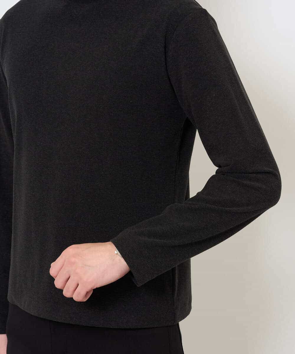 KHKLA67039 a.v.v MEN(アー・ヴェ・ヴェ) カチオンストレッチモックネックスＴシャツ〈ON/OFF SERIES〉 ブラック