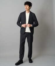 KHKLA77044 a.v.v MEN(アー・ヴェ・ヴェ) 【イージーケア/洗濯機で洗える】アゼダブルフェイスVネックＴシャツ　通勤/ビジネス/ジャケット〈ON/OFF SERIES〉 ブラック