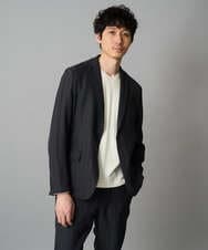 KHKLA77044 a.v.v MEN(アー・ヴェ・ヴェ) 【イージーケア/洗濯機で洗える】アゼダブルフェイスVネックＴシャツ　通勤/ビジネス/ジャケット〈ON/OFF SERIES〉 ブラック