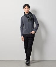 KHKLD67039 a.v.v MEN(アー・ヴェ・ヴェ) 【スマート/イージーケア/洗濯機で洗える】カチオンストレッチモックネックスマートＴシャツ ブラック