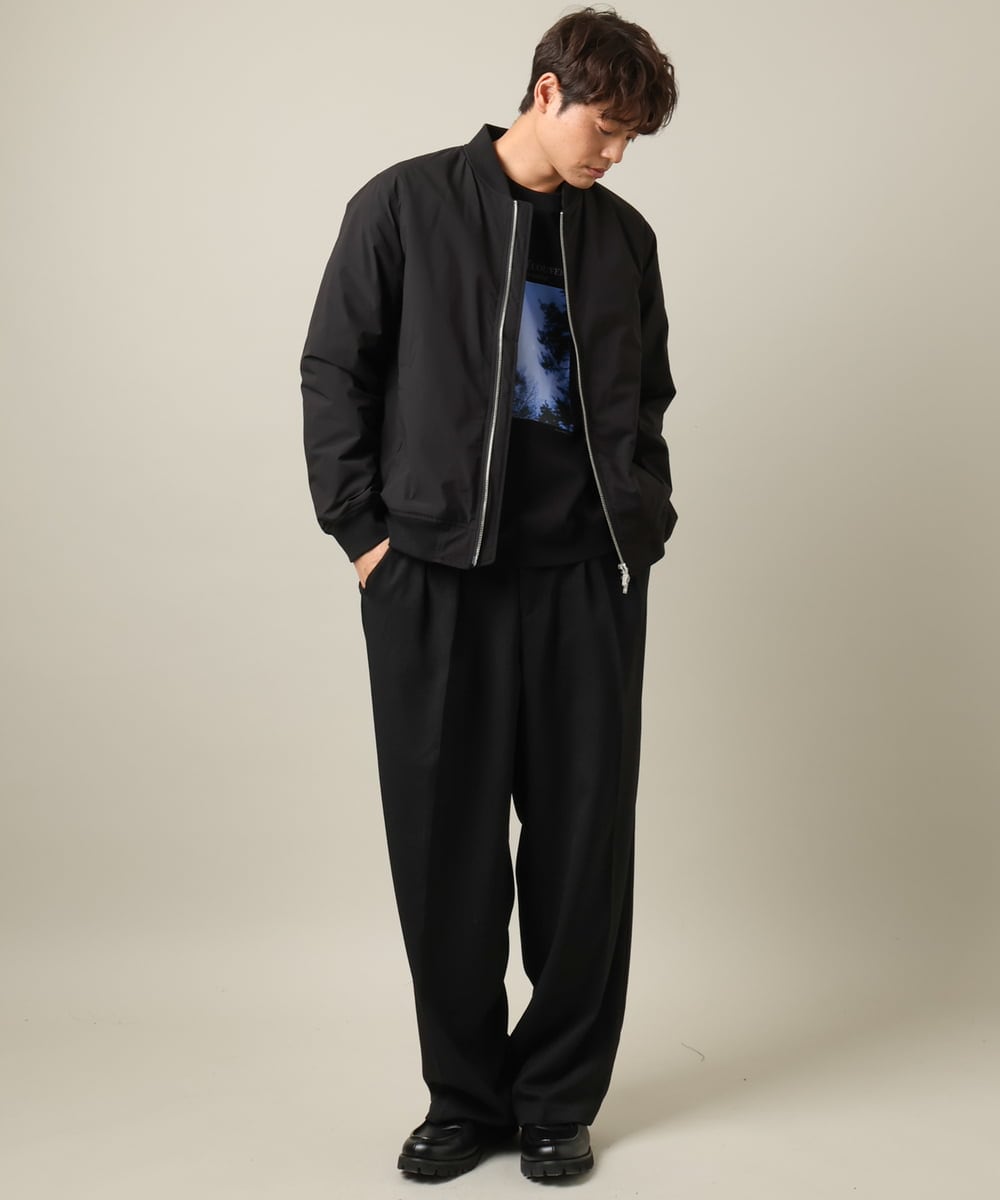 KHKLV30054 a.v.v MEN(アー・ヴェ・ヴェ) 【HIDEYUKI SUTO×a.v.vコラボ】フォトプリントワイドシルエットスウェット ブラック