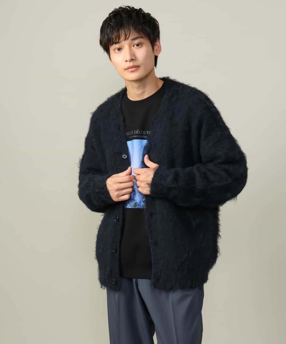 KHKLV30054 a.v.v MEN(アー・ヴェ・ヴェ) 【HIDEYUKI SUTO×a.v.vコラボ】フォトプリントワイドシルエットスウェット ブラック