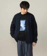 KHKLV30054 a.v.v MEN(アー・ヴェ・ヴェ) 【HIDEYUKI SUTO×a.v.vコラボ】フォトプリントワイドシルエットスウェット ブラック