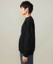 KHKLV30054 a.v.v MEN(アー・ヴェ・ヴェ) 【HIDEYUKI SUTO×a.v.vコラボ】フォトプリントワイドシルエットスウェット ブラック