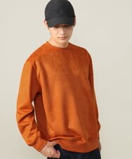 KHKLV46044 a.v.v MEN(アー・ヴェ・ヴェ) 【春まで使える】フェイクスエードセミワイドシルエットプルオーバー(無地） オレンジ