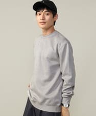 KHKLV46044 a.v.v MEN(アー・ヴェ・ヴェ) 【春まで使える】フェイクスエードセミワイドシルエットプルオーバー(無地） ライトグレー