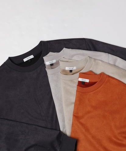 KHKLV46044 a.v.v MEN 【春まで使える】フェイクスエードセミワイドシルエットプルオーバー(無地）