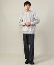 KHKLV46044 a.v.v MEN(アー・ヴェ・ヴェ) 【春まで使える】フェイクスエードセミワイドシルエットプルオーバー(無地） ライトグレー