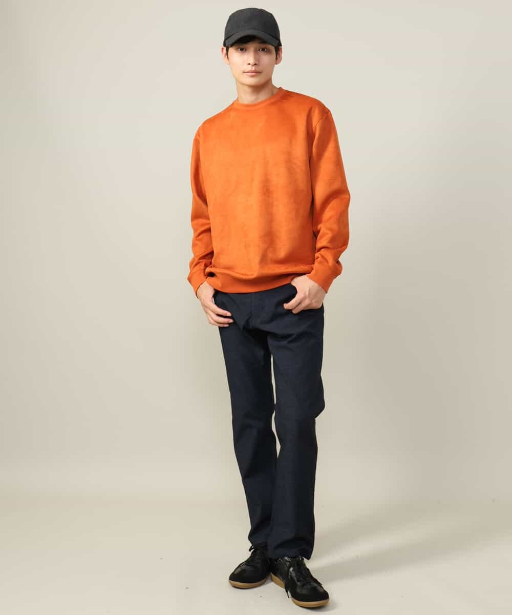 KHKLV46044 a.v.v MEN(アー・ヴェ・ヴェ) 【春まで使える】フェイクスエードセミワイドシルエットプルオーバー(無地） ライトグレー