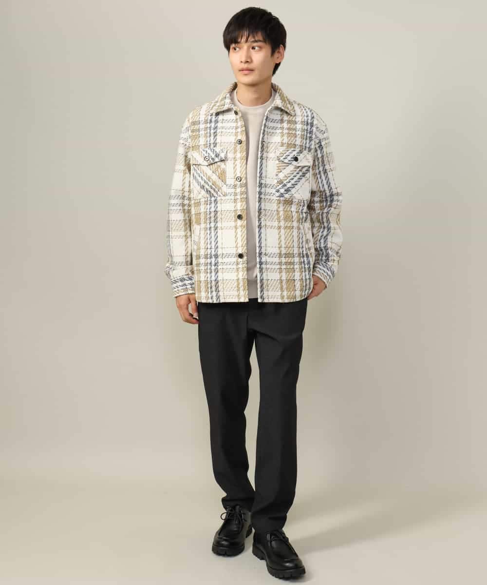 KHKLV46044 a.v.v MEN(アー・ヴェ・ヴェ) 【春まで使える】フェイクスエードセミワイドシルエットプルオーバー(無地） ライトグレー