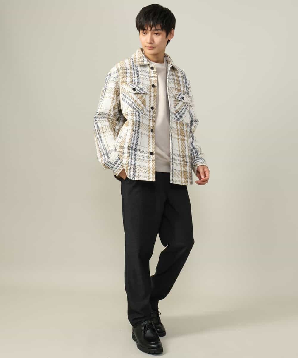 KHKLV46044 a.v.v MEN(アー・ヴェ・ヴェ) 【春まで使える】フェイクスエードセミワイドシルエットプルオーバー(無地） ライトグレー