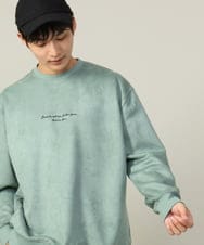 KHKLV49059 a.v.v MEN(アー・ヴェ・ヴェ) 【春まで使える】フェイクスエードミニロゴプルオーバー ライトグリーン