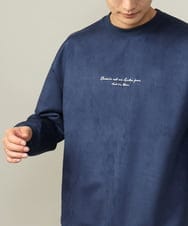 KHKLV49059 a.v.v MEN(アー・ヴェ・ヴェ) 【春まで使える】フェイクスエードミニロゴプルオーバー ネイビー