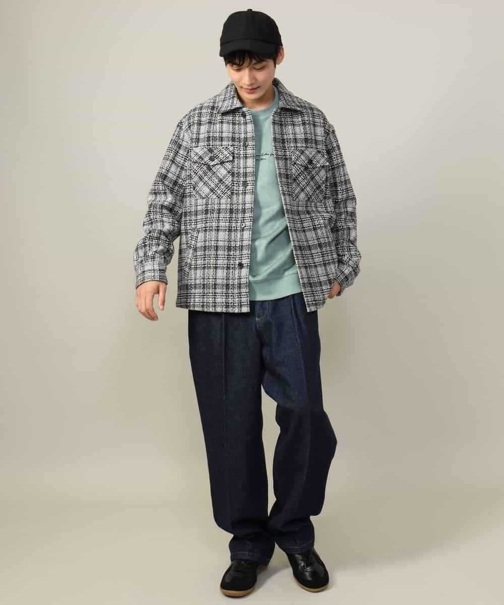 KHKLV49059 a.v.v MEN(アー・ヴェ・ヴェ) 【春まで使える】フェイクスエードミニロゴプルオーバー ライトグリーン