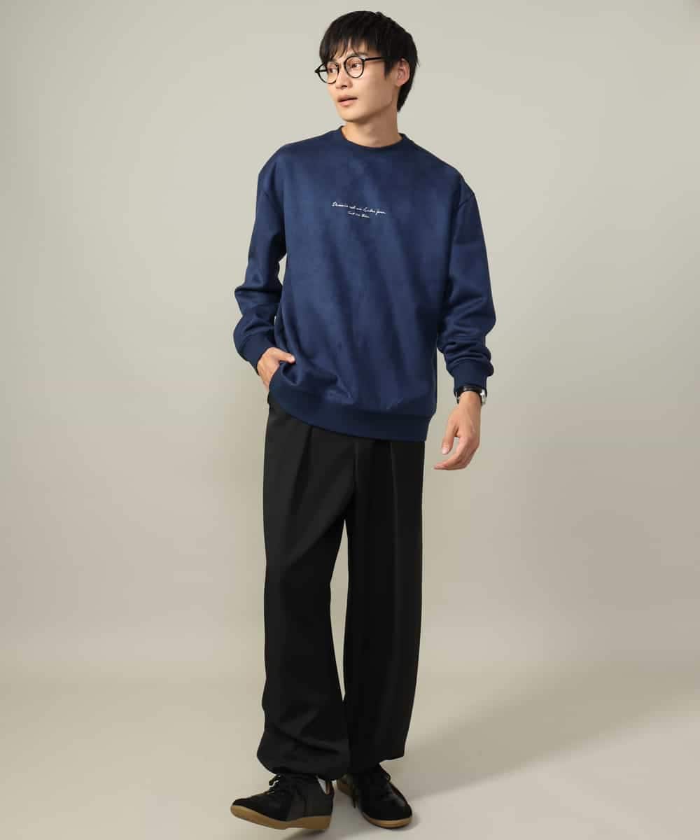 KHKLV49059 a.v.v MEN(アー・ヴェ・ヴェ) 【春まで使える】フェイクスエードミニロゴプルオーバー ライトグリーン