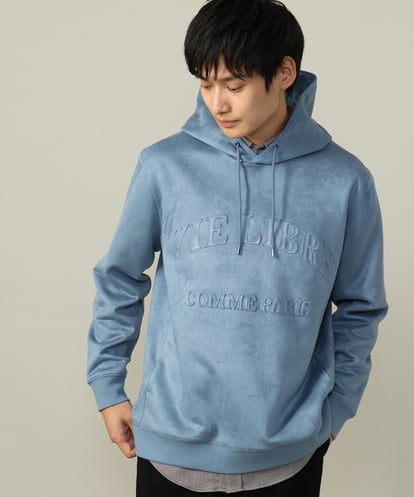 KHKLV50059 a.v.v MEN 【春まで使える】フェイクスエードエンボスロゴパーカー