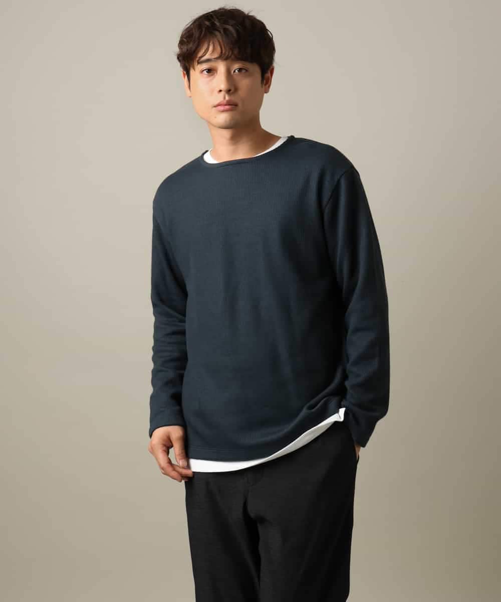 KHKLV51054 a.v.v MEN(アー・ヴェ・ヴェ) 【ロンT付き】新感覚大人スウェットアンサンブル(グッドスウェットシリーズ） スモーキーピンク