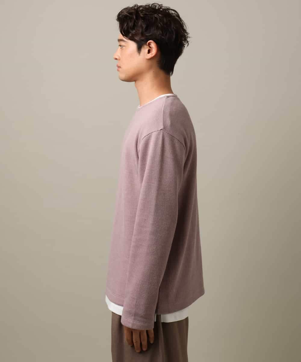 KHKLV51054 a.v.v MEN(アー・ヴェ・ヴェ) 【ロンT付き】新感覚大人スウェットアンサンブル(グッドスウェットシリーズ） スモーキーピンク