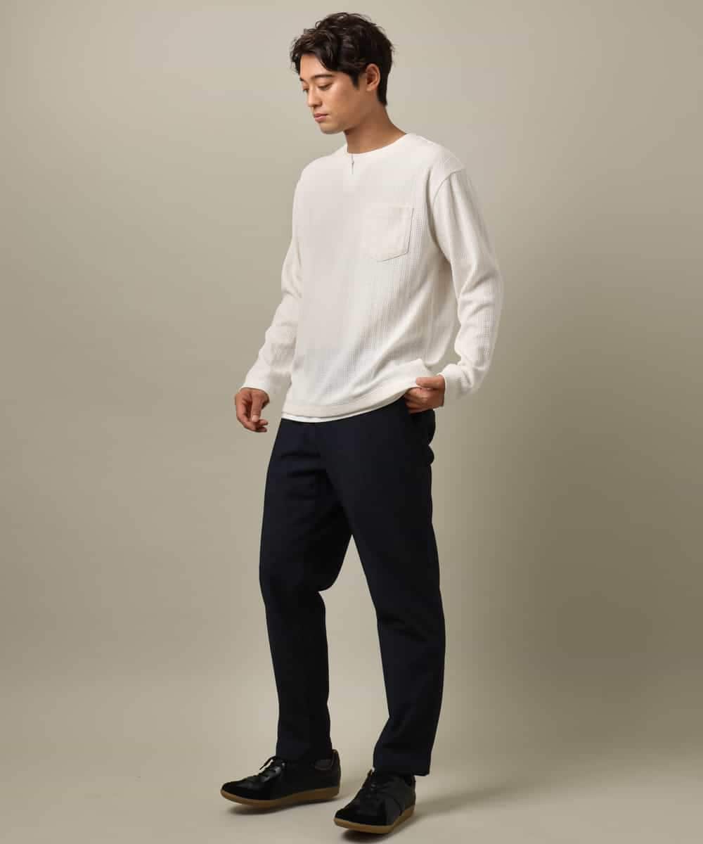 KHKLV52044 a.v.v MEN(アー・ヴェ・ヴェ) 【楽してサマ見え】ケーブル柄フェイクレイヤードカットソー グレー