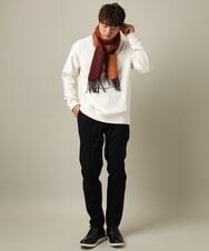 KHLAA41059 a.v.v MEN(アー・ヴェ・ヴェ) 【定番パンツ】スマートシャンブレー裏起毛5ポケットパンツ(セットアップ可） ネイビー