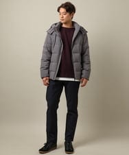 KHLAA41059 a.v.v MEN(アー・ヴェ・ヴェ) 【定番パンツ】スマートシャンブレー裏起毛5ポケットパンツ(セットアップ可） ネイビー