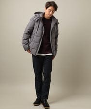 KHLAA41059 a.v.v MEN(アー・ヴェ・ヴェ) 【定番パンツ】スマートシャンブレー裏起毛5ポケットパンツ(セットアップ可） ネイビー