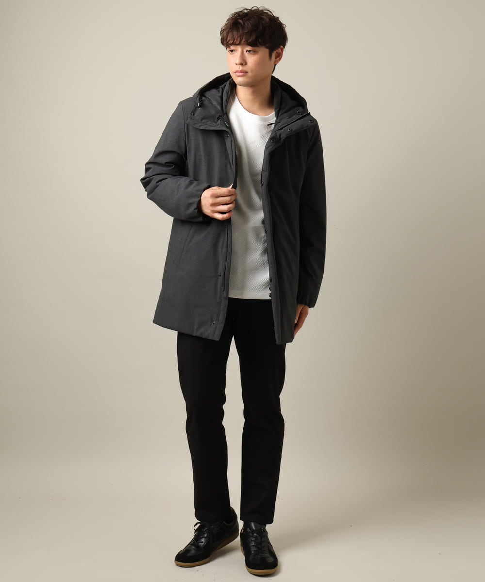 KHLAA41059 a.v.v MEN(アー・ヴェ・ヴェ) 【定番パンツ】スマートシャンブレー裏起毛5ポケットパンツ(セットアップ可） ネイビー